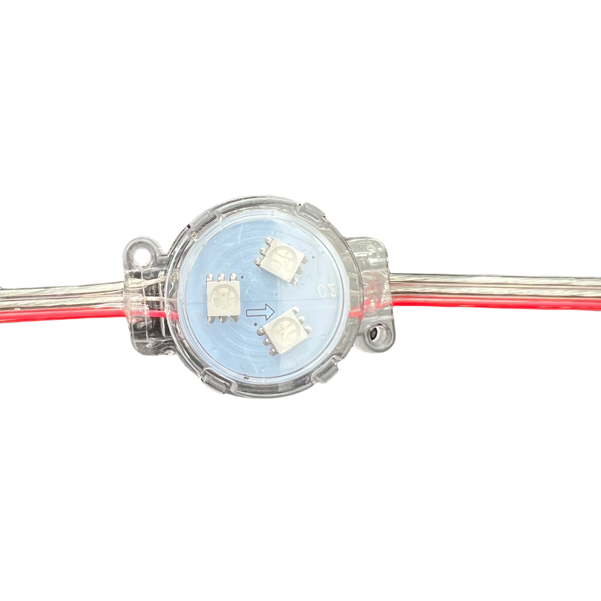 LED 주소 지정 가능 RGB 픽셀 모듈, IP68 플랫 클리어 커버 클리어 와이어, 0.72W/픽셀, 10cm, 15cm, 20 픽셀/스트링, 30mm, 12V WS2811