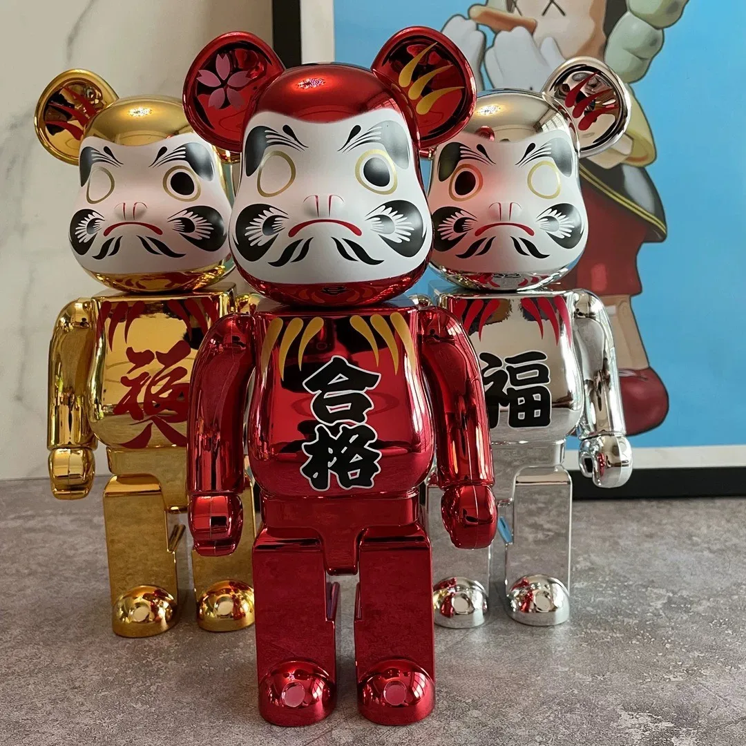 Bearbrick 400% Daruma Gold Silver And Red Three Colors 28cm