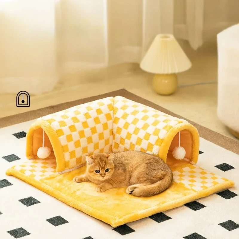 

Warm Winter Cat Dog House Deep Sleep Pet Nest Fun Comfort Autumn Warm Tunnel Mat Nest for Small Medium Cat Dogs Pet Supplies