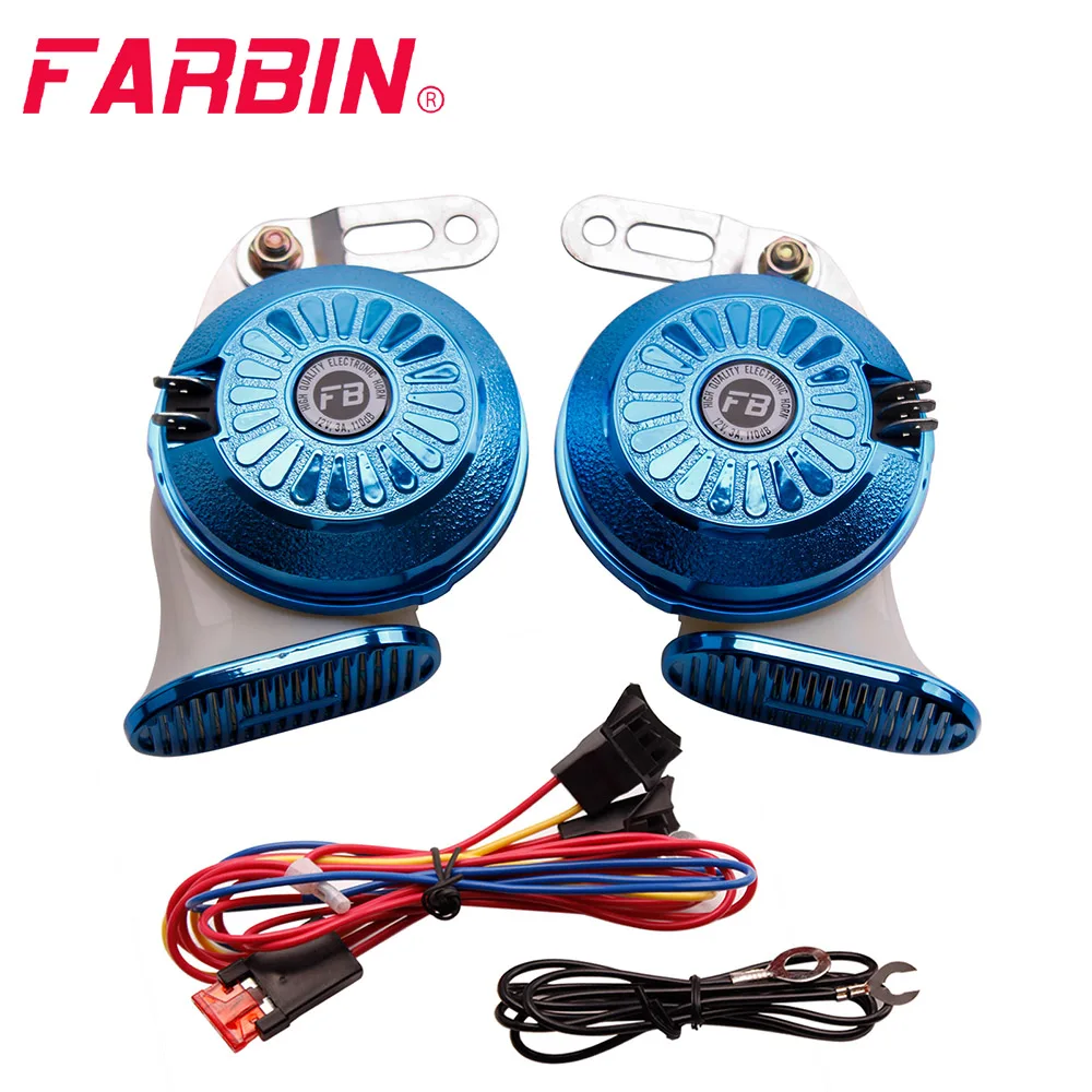 Snail Air Horn 2Pcs/Kit 12V Super Loud Three Tone Waterproof for Truck Motorcycle Auto