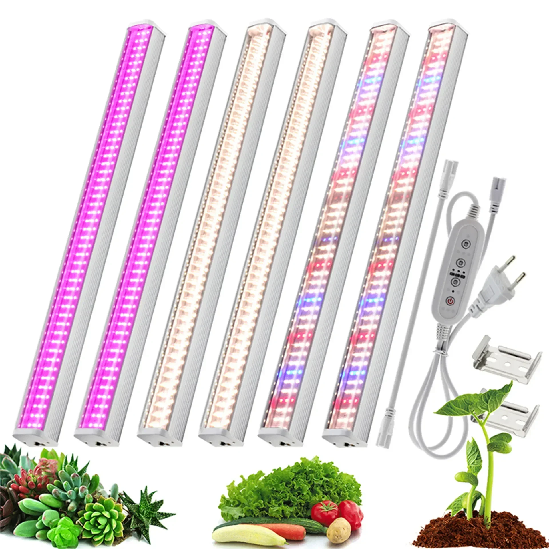 Le più recenti luci crescenti a LED a spettro completo 1/2/4/6 pezzi per piante da serra fiori Veg riempiono la luce lampade da coltivazione fuori suolo calde