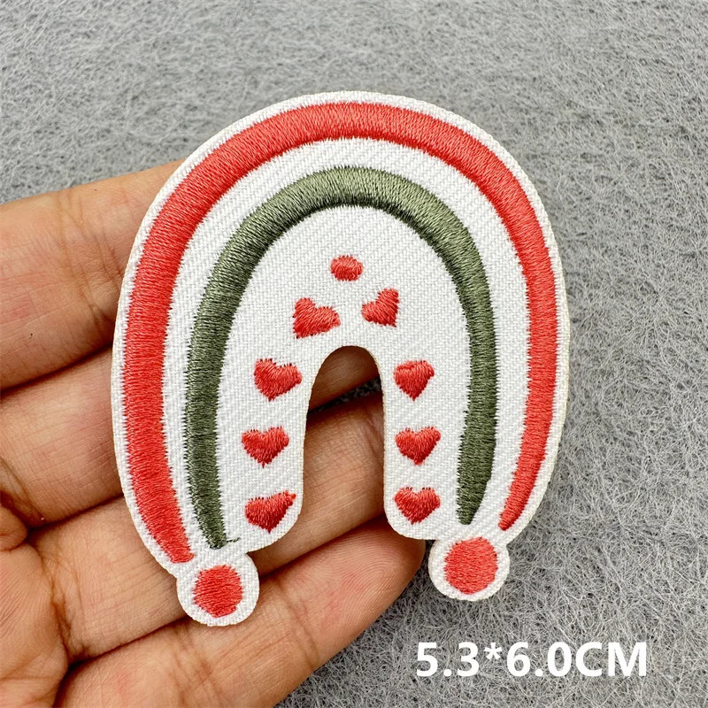 Cartoon Regenbogen Stickerei Aufkleber Für Kleidung Eisen Auf Patches Für Kinder Kleidung Blumen Stickerei Patches DIY Schmelzbaren Patch – Detail 5