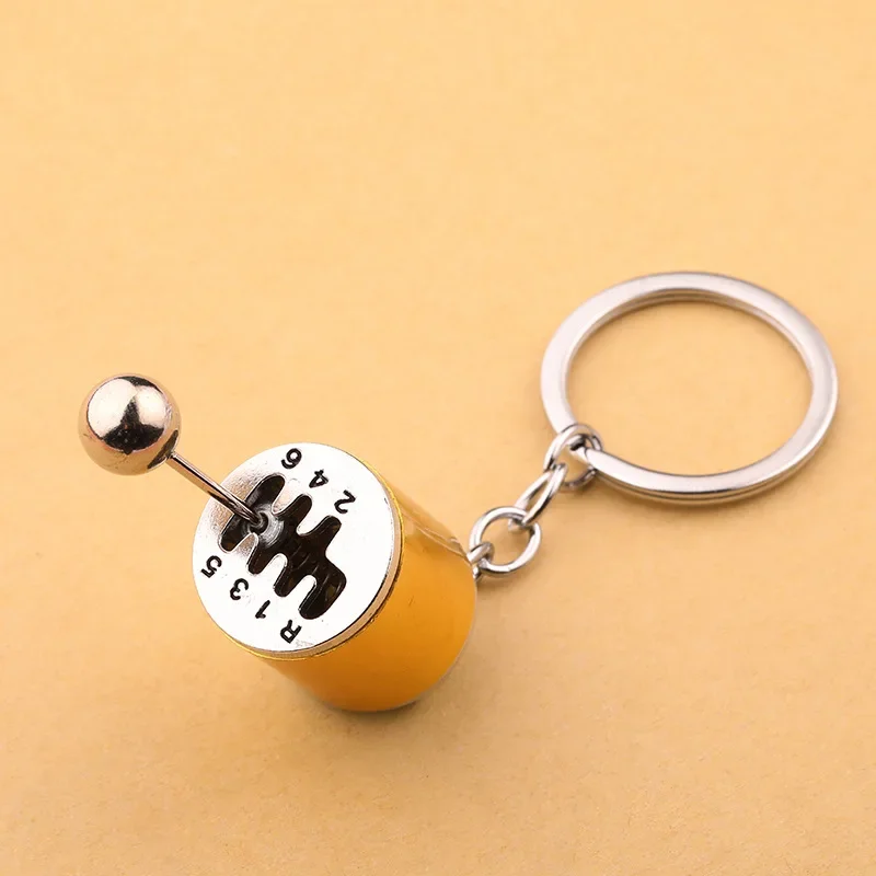 1PCS Car Modification Metal Keychain Six Gear Shift Shifter Pendant Charms metal keychain