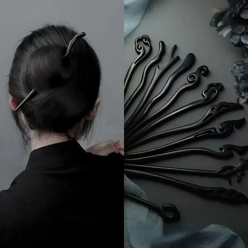 Hair Accessories Hair Stick Hair Clip Jewelry Accessories Natural Chopstick Shaped Hairpin Classic Ethnic Girl Jewelry Retro Hair Clips Pins Women Wood Sticks