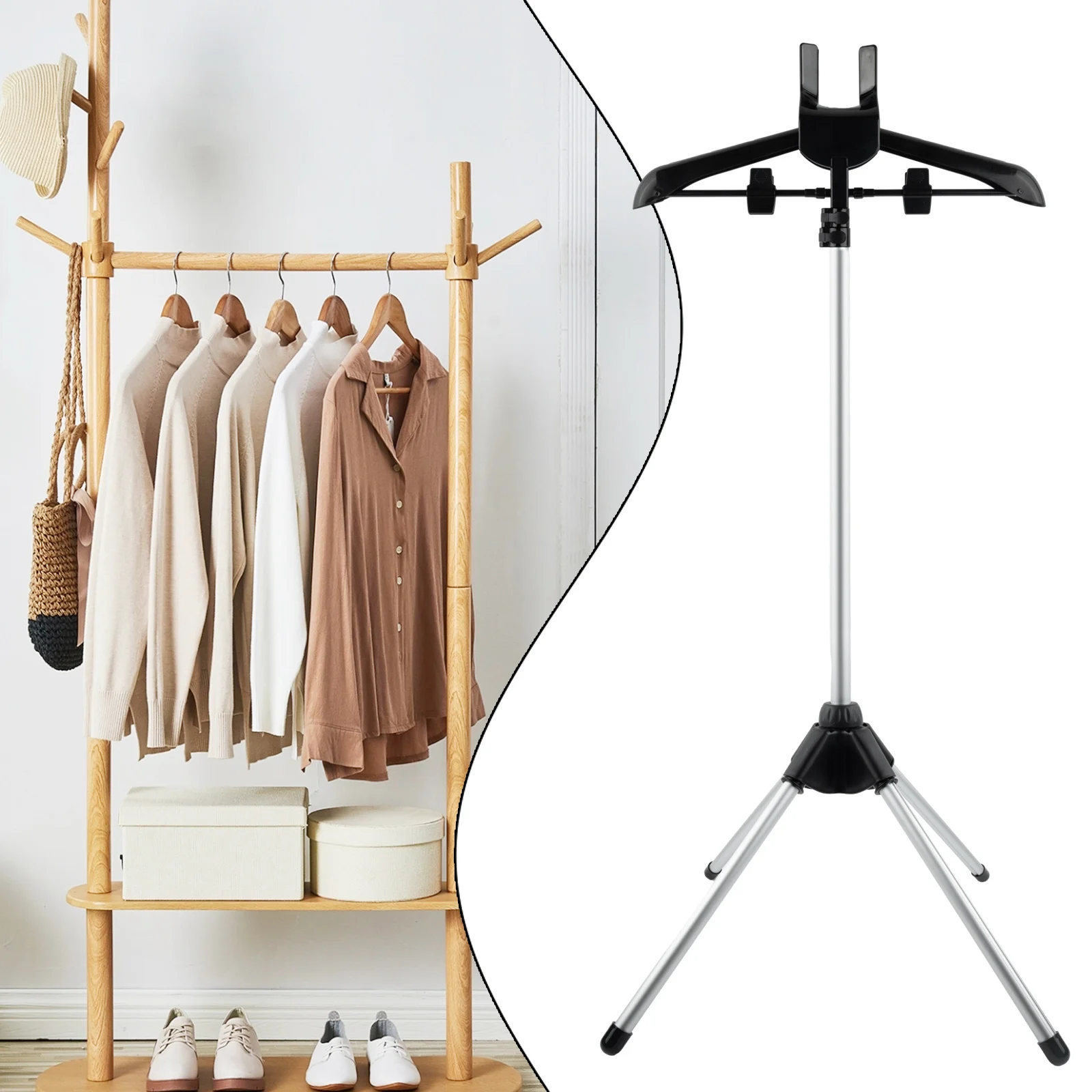 

Handheld Garment Ironing Machine Clothes Hanger Height-adjustable Clothes Hanger Foldable Vertical Clothes Hanger