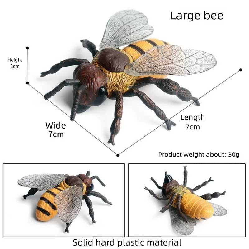 Oenux Realistic Bee Wasp Hornet Figurine Simulation Insect Model Prank Educational Cognitive Statue for Desk Display Collection