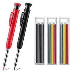 Professional Carpenter Pencil Set with Mechanical Pencils, Multi-Box Refill Leads, and Scriber for Woodworking & Construction (A set 03)