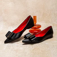CHCH Women's Flat Shoes New Black Pointed Bow Business Shoes Comfortable Commuting Women's Shoes - Image 5