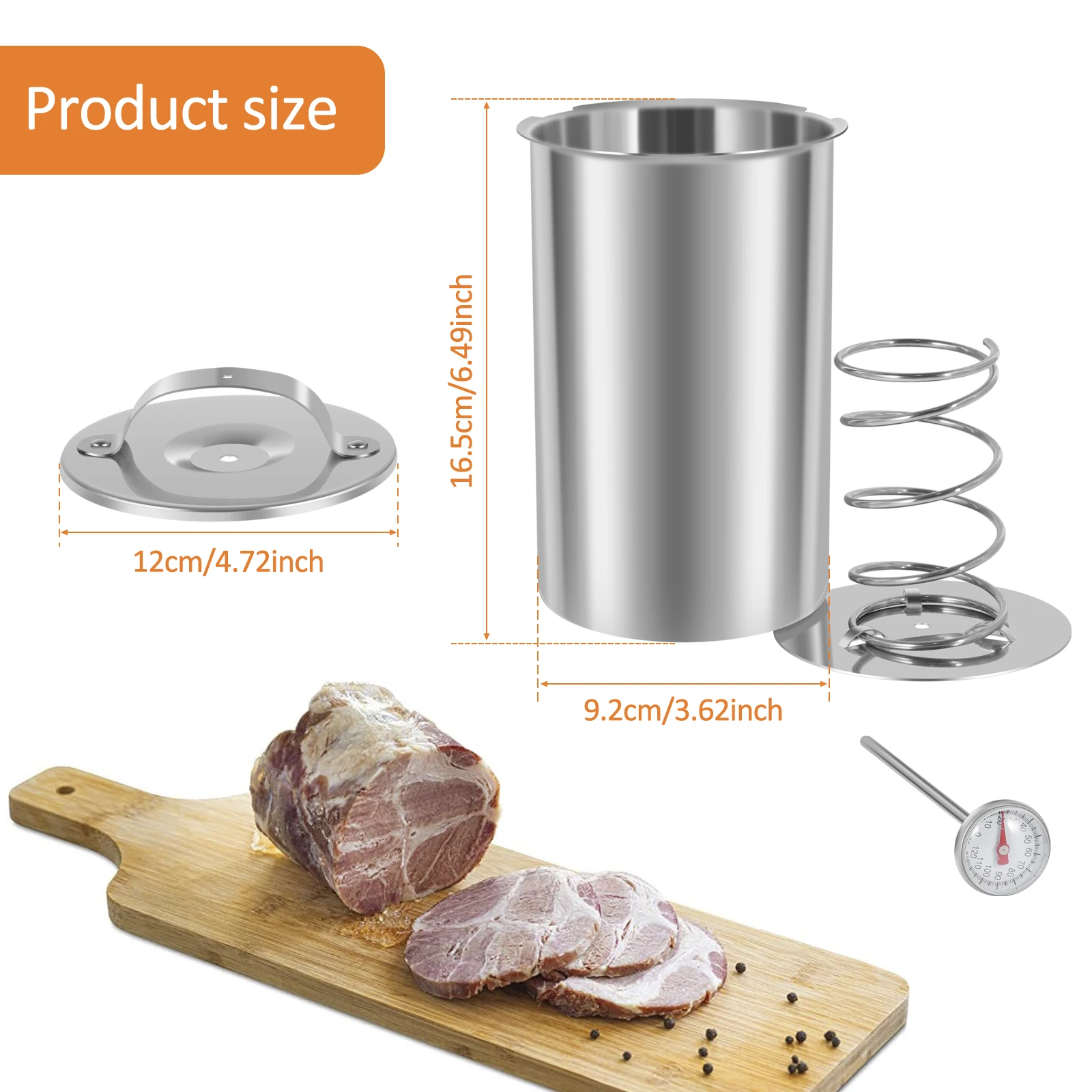 Meat Press Cooker 304 Stainless Steel Ham Press Maker Multifunctional Round Shape Homemade Deli Meat Press Marker Machine