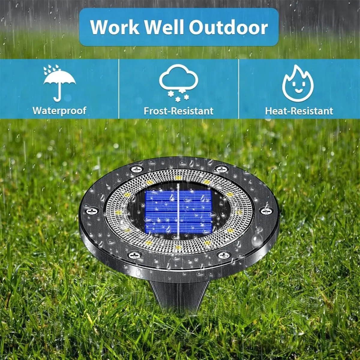 Solar Ground Lights Outdoor 12LED Solar Lights Waterproof Solar Garden Lights for Pathway Yard Halloween Christmas Decorations 3