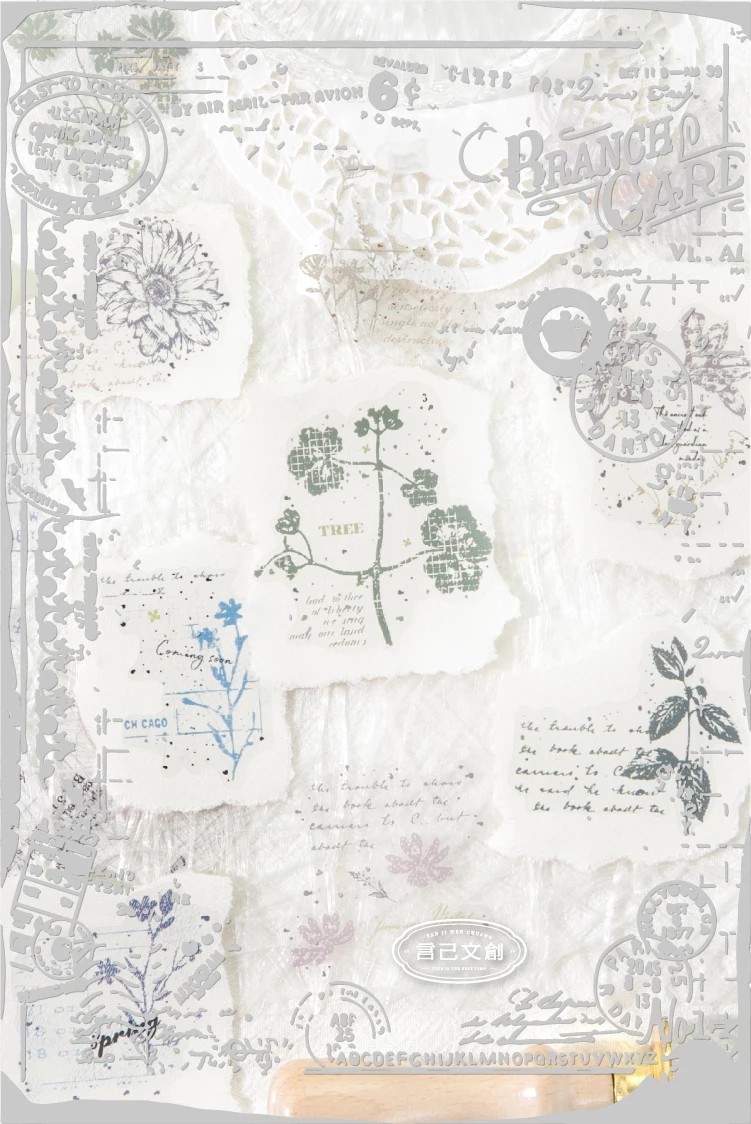 Journal GO 30 Stück Vintage Pflanzen- und Blumen-Aufkleber Ästhetische Kreative Deko Junk Journal Scrapbooking Materialien und Zubehör – Detail 1