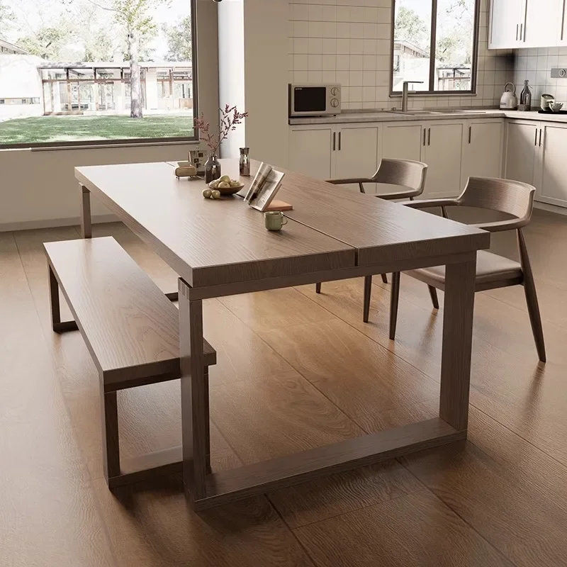 Ash wood Mobian dining table All solid wood Japanese log home eating table Living room large long desk workbench