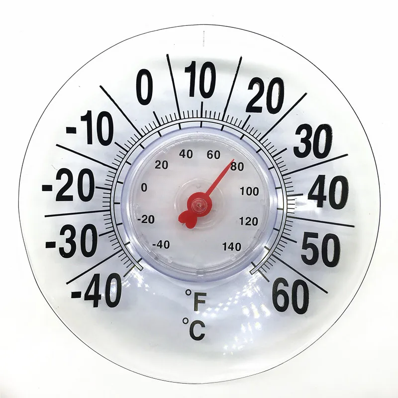 Large 7"  Indoor Outdoor Rubber Suction Cup Window Thermometer 2