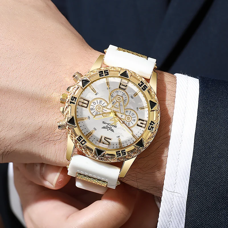 Men Business Watches Fashion Silicone Band Male's Business Dress Analog Quartz Watch 4