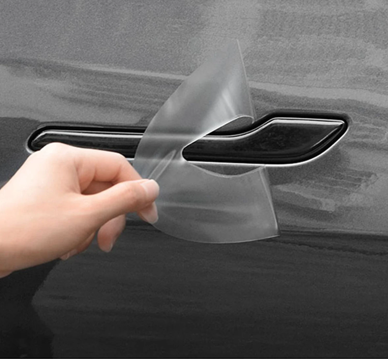 4 Coperture Protettive Per Maniglie Auto In Pelle - Antigraffio E Antipolvere Per Modello 3/Y - Colore Nero, 15x12x5 Cm