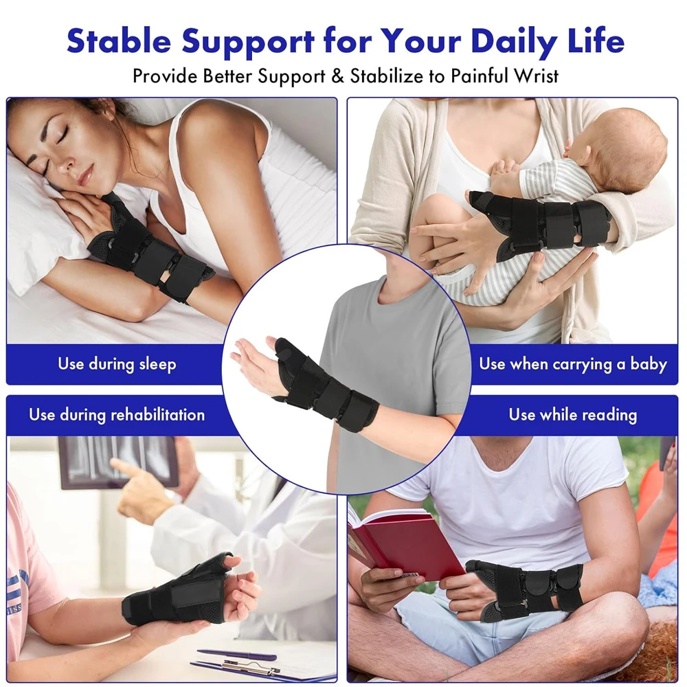 Wrist brace,wrist guard,wrist support band,wrist support,thumb splint 1PCS Carpal Tunnel Wrist Brace Thumb Support Adjustable Night Thumb Spica Splint Hand Wrist Guard Stabilizer for Arthritis