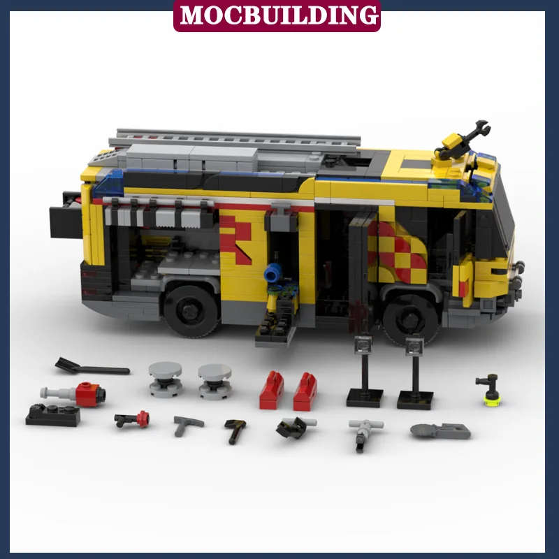 Building Block Toys London Fire Bridge LFB MK3 Pump Ladder Transport Vehicle Building Blocks MOC City Car 32m Turntable Ladder Traffic Model
