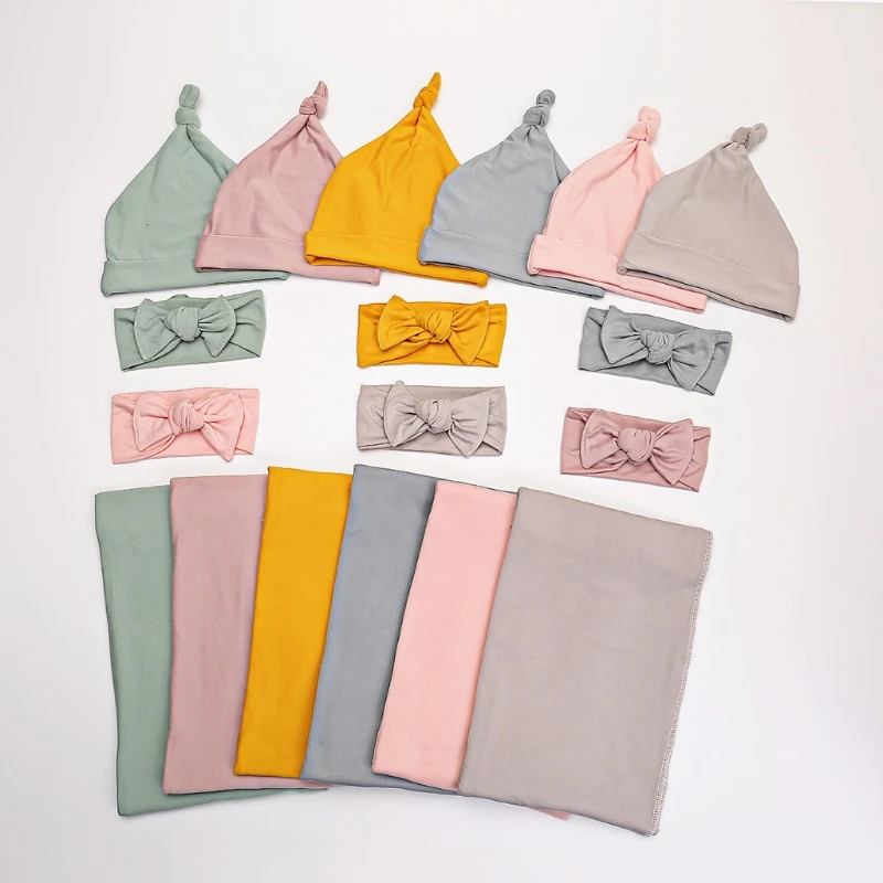 N80C 꼬리 매듭 비니 모자 헤어 밴드 머리 장식 Headwrap 선물  담요 받기