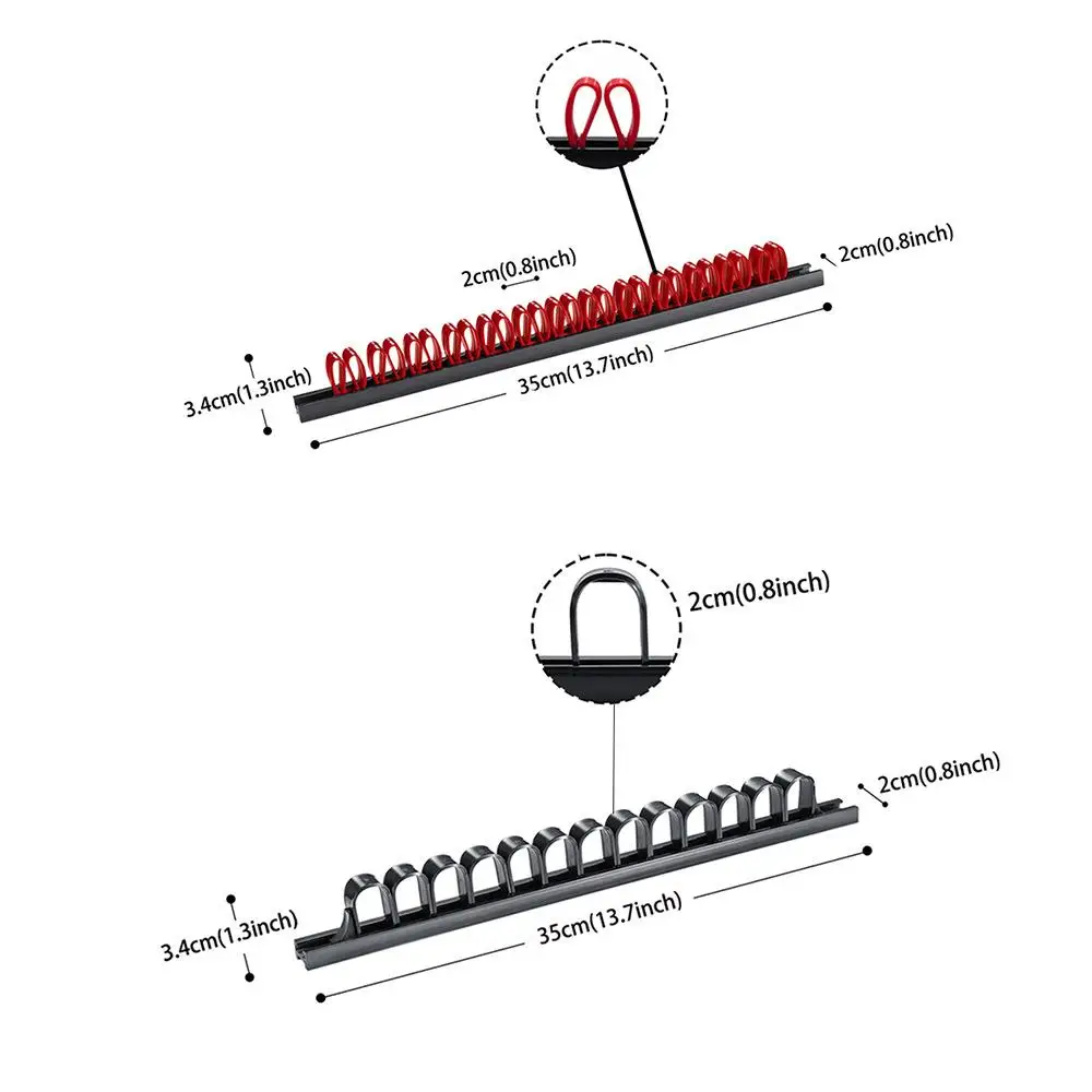 Schroevendraaier Organizer Organizer Handgereedschap Houder Plastic Rail Sleutel Hanger Met Clips Opbergrek Voor Mes Sleutel