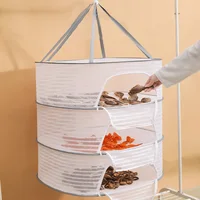 Portable Folding Fish Dryer Laundry Fruit Food Drying Mesh Net Anti-mosquito Dry Rack Hanging Vegetable Fruit Basket 1