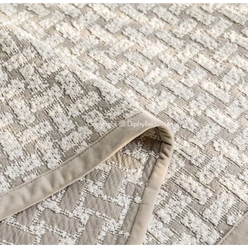 Diphylleia H Style Tiles Luxury Bed Runner Size 70x210cm Modern Art 3D Jacquard Geometric Bedding Scarf For Bedroom Wedding Room