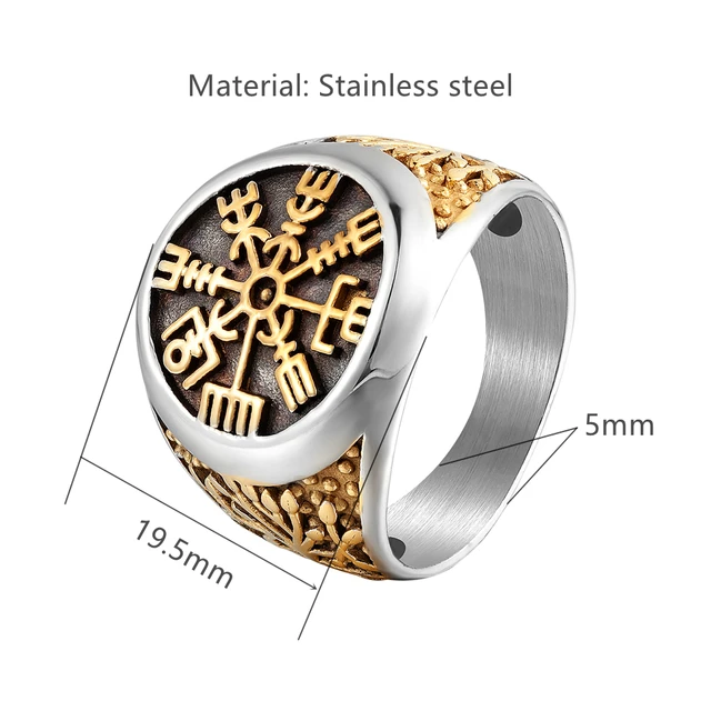 Anello Vichingo Valknut In Acciaio Inox - Simbolo Triskele, Unisex, Taglie 7-10, Design Vintage - Foto 3