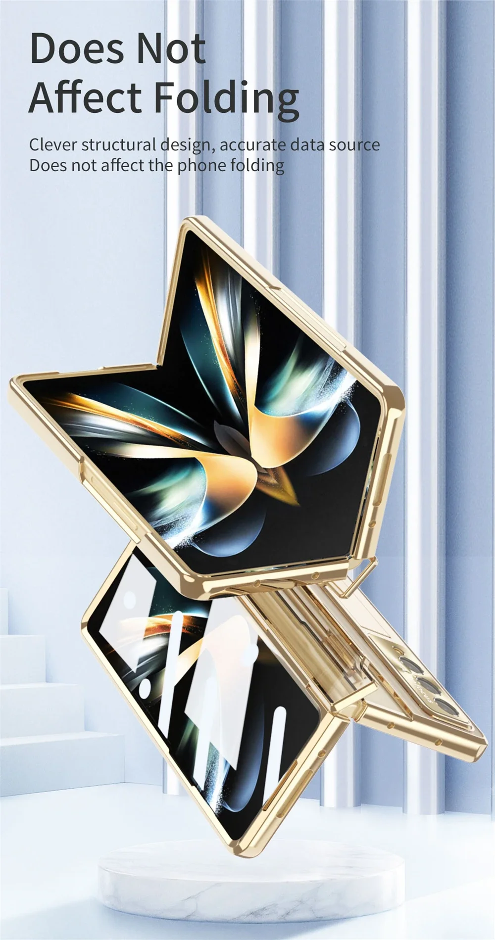 Průhledný kryt Armor Phantom HD pro Samsung Galaxy Z Fold 3 Fold 4 Huawei Magic VS Mate X2, plně odolný proti nárazům_voghion.com