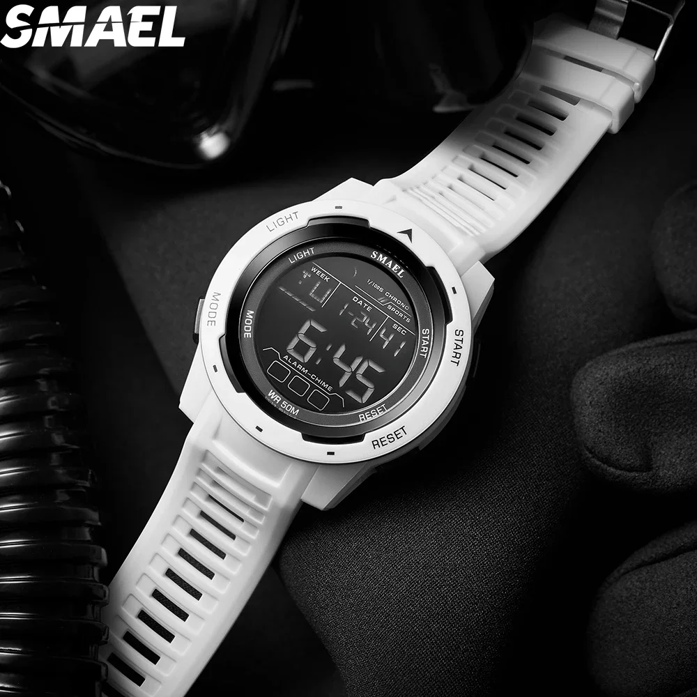 SMAEL 8105 Waterproof Watch Digital Light Stopwatch Watch for Men Digital Watches Sports LED Wristwatches Men's 50m 4