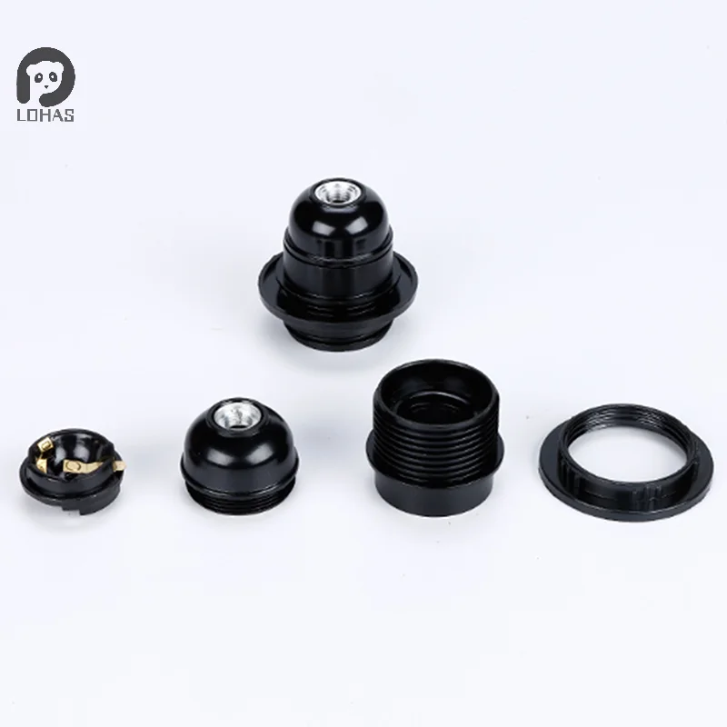 E27 Self-locking Bakelite Lamp Holder E14 Cap Screw LED Light Head Socket Floor Desktop Light Bulb Base Black lamp holder,lamp bulb holder,lamp base