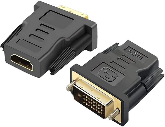 5PK DVI-D Dual Link (24+1 pin) Male to HDMI 1.3 Female Black Adapters Max  Resolution Up to 2560x1600 (WQXGA), Your Fiber Optic Solution