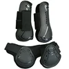 Horse Protection Leg Guard Boots Front Hind Leg Boots Adjustable PU Shell Wrap Protective Boots Horse Fly Leg Guards Set 1