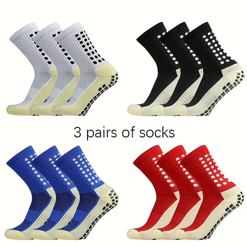 3 Pairs Multifunctional Non-Slip Silicone Sports Socks - Breathable Outdoor Training Gear