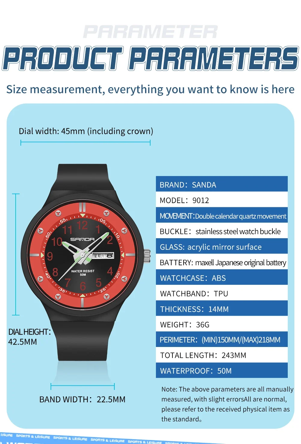 Watches Youth Fluorescent Fashion New 2023 Top Men's Trend Outdoor Waterproof Sanda 9012 Calendar Quartz Watch