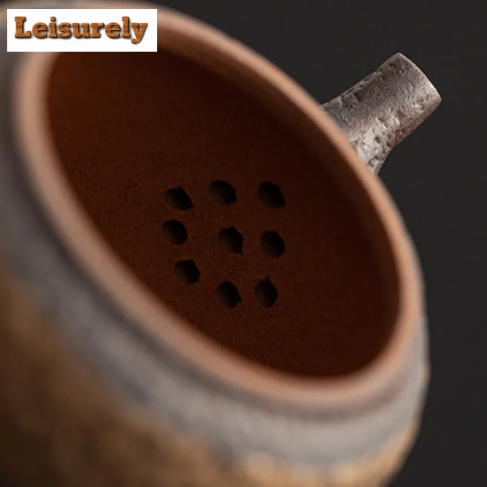 200ml Japanese Gilt Iron-glazed Teapot Solid Wood Handle Filter Tea Pot Retro Pottery Tea Maker Chinese Cha Tea Set Accessories