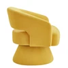 Modern Swivel Barrel Chair Upholstered Velvet Round Accent Chairs 360 Degree Comfy Swivel Chair with Open Backrest Single Chair 4