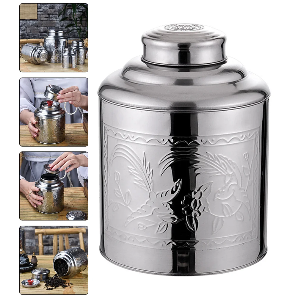 

Tea Bags Loose Stainless Steel Canister Tin Leaf Storage Pot Leaves Sealing Jar Decorative Wrapping