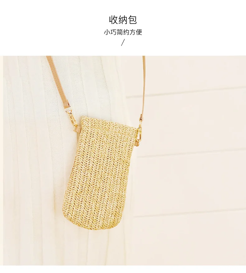 

Round Straw Beach Bag Vintage Handmade Woven Shoulder Bag Raffia circle Rattan bags Bohemian Summer Vacation Casual Bags