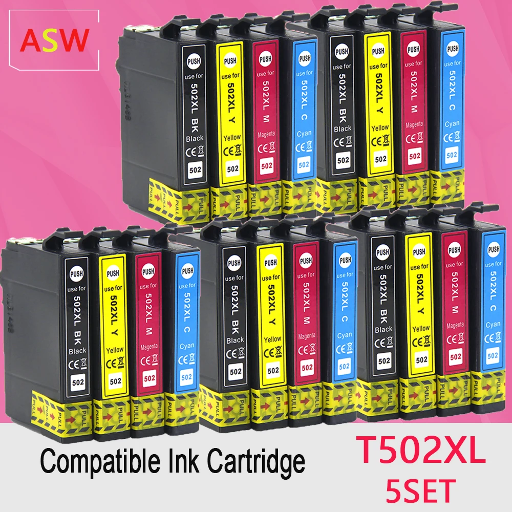 

T502XL 502XL Compatible Ink Full Of Ink Cartridge For Epson T502 XL Expression Home XP-5100 XP-5105 WorkForce WF-2860DWF