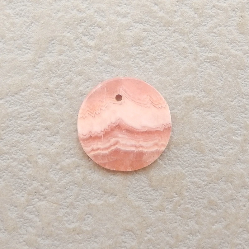 

Natural Stone Argentina Rhodochrosite Drilled Gemstone Pendant Bead14x2mm0.5g