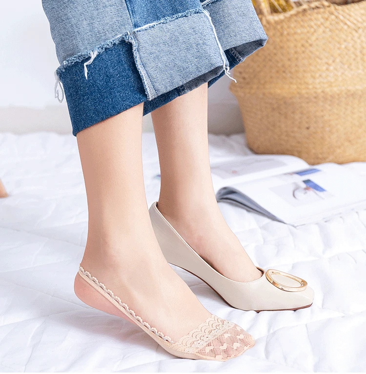 Description Picture 3 of item3 Pairs Womens Socks Summer Autumn Lace Girl Boat Socks Ultrathin Invisible Breathable Sexy Lady Sock Cotton Sock Meias Sox New