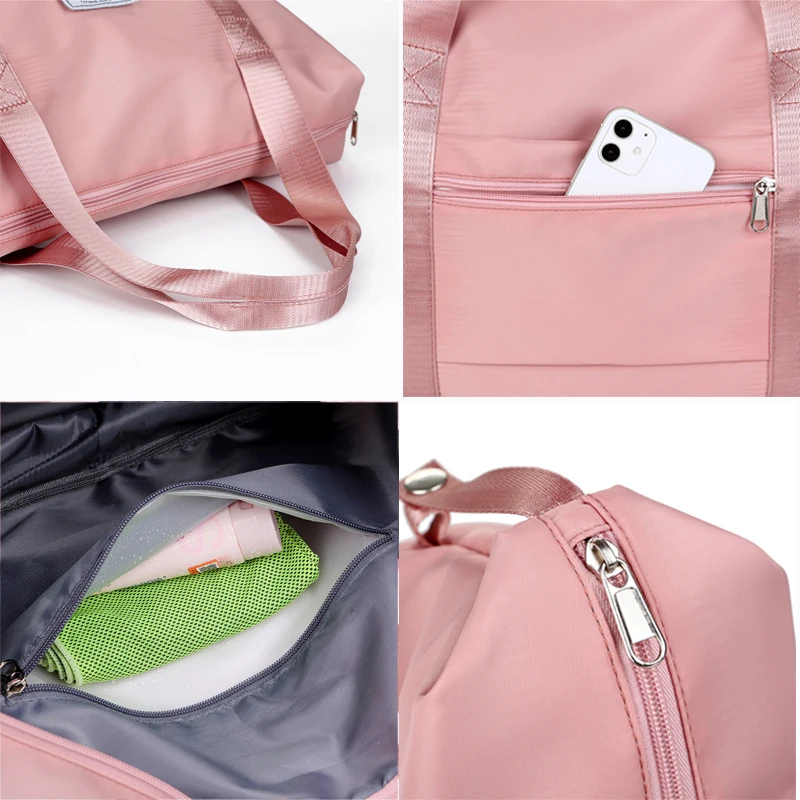 Expandable Women's Large Capacity Travel Duffel Bag - Waterproof Nylon, Sports & Leisure