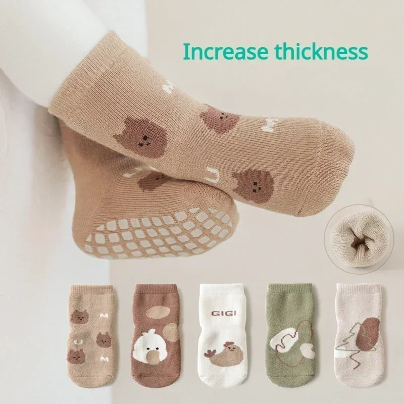 

New Baby Non-slip Anti Skid Socks Children Floor Footwear Girl Boy Cute Newborn Babe Cotton Sock Walke Kid Floor Footwear Shoe