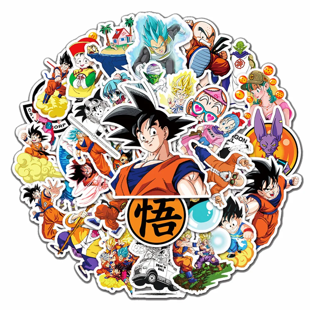 10/30/50pcs Dragon Ball Z Stickers Anime Decals Waterproof DIY Car Laptop Phone Skateboard  Cool Cartoon Decoration Sticker Pack dragon ball xenoverse 2 legendary pack 2