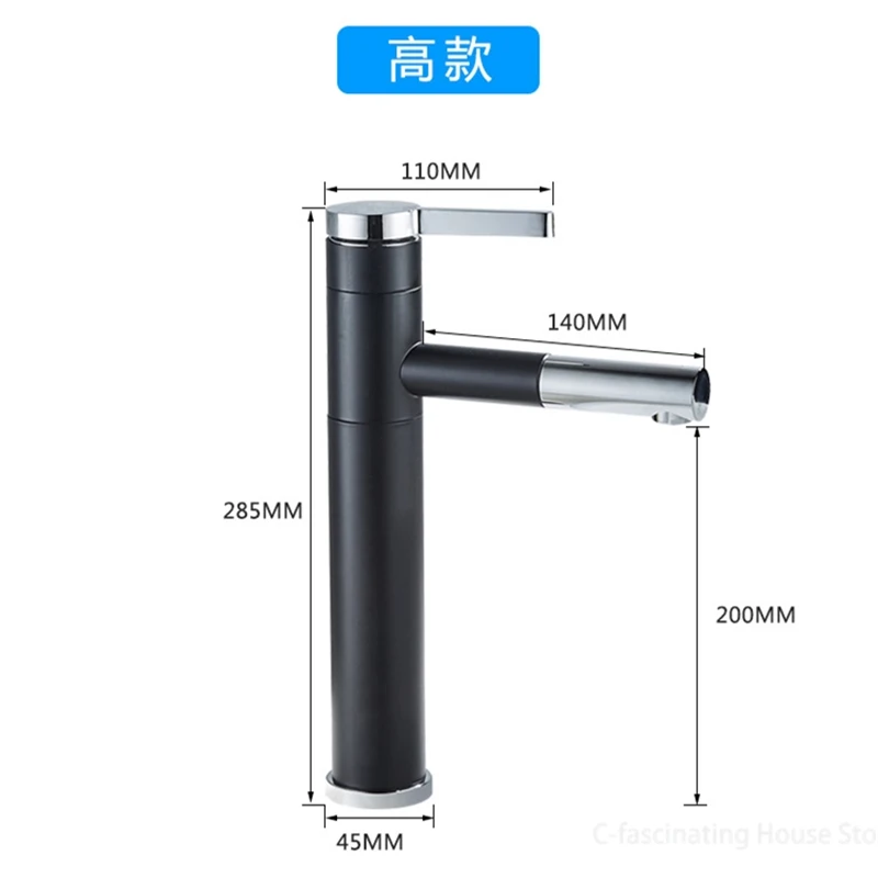 Description Picture 3 of itemModern Pull-out Bathroom Sink Faucet Telescopic Rotating Bathroom Faucet Home Vanity Kitchen Faucet Bathroom Accessories