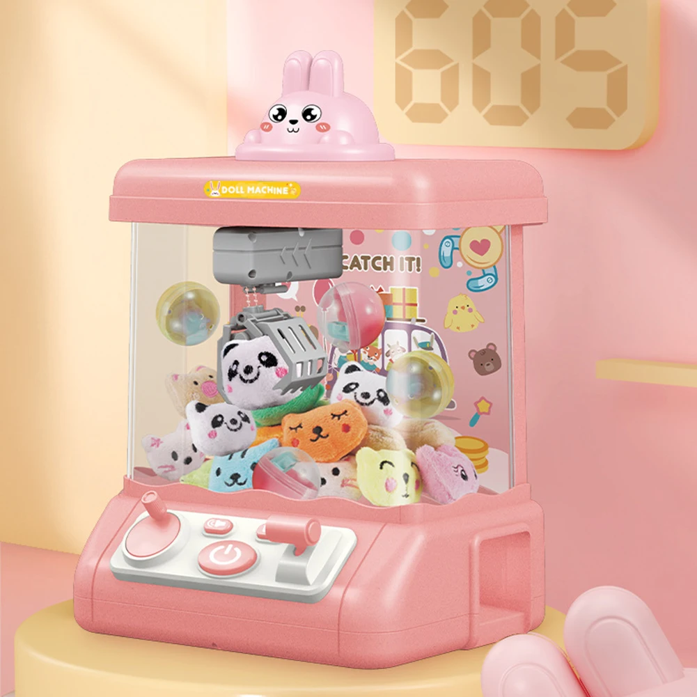 Automatic Mini Vending Machines USB Charging Claw Catch Toy Machines with Music & Light Strong Grip Kids Birthday Gifts 2