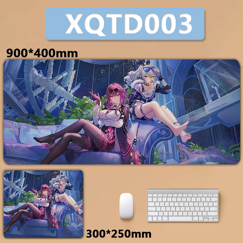 Honkai-star Rail Silver Wolf Grande Mousepad Teclado Pad Mouse Pad Prata Xxl - Imagem 3
