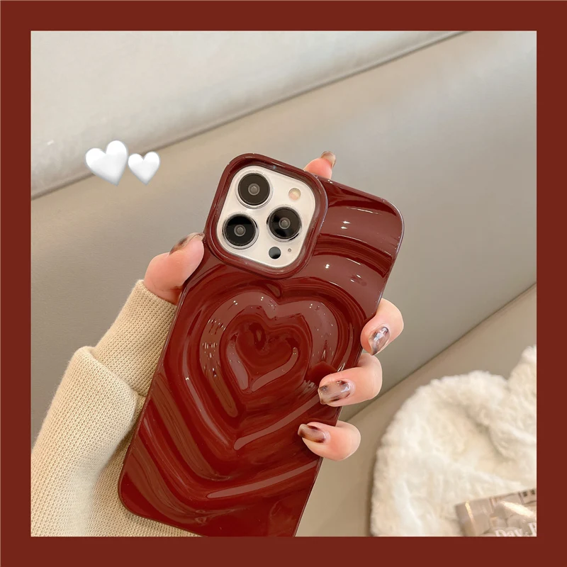 Funda de teléfono brillante con corazón de amor para iPhone, carcasa de  silicona suave a prueba de golpes, a prueba de golpes, 15, 14 Pro Max, 13,  12, 11 Pro Max