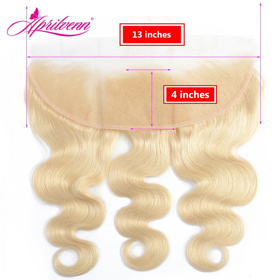 

Aprilvenn 13x4 Lace Frontal Closure 613 Body Wave HD Transparent Lace Brazilian Remy Human Hair Ear to Ear Swiss Lace Baby Hair