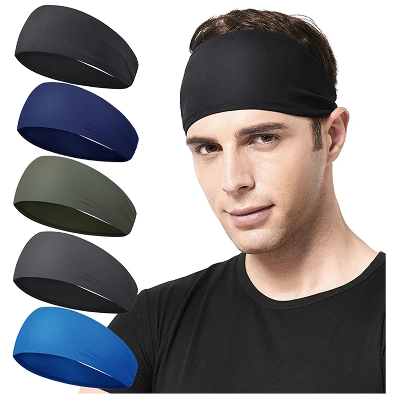 Sports Headbands For Lightweight Mens Hairband Stretchy Moisture Wicking Workout Sweatbands Yoga Hair Bands Head Sweat Bands convenient baseball glove wrap fastener tape design fine sewing stretchy softball glove wrap sports supplies