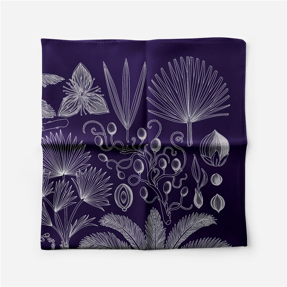 Marke Design Palm Baum Seide Schal Mode Frauen Schal Kleinen Platz Schals Kopf Schal Hals Binden Band Professionelle Halstuch – Detail 11